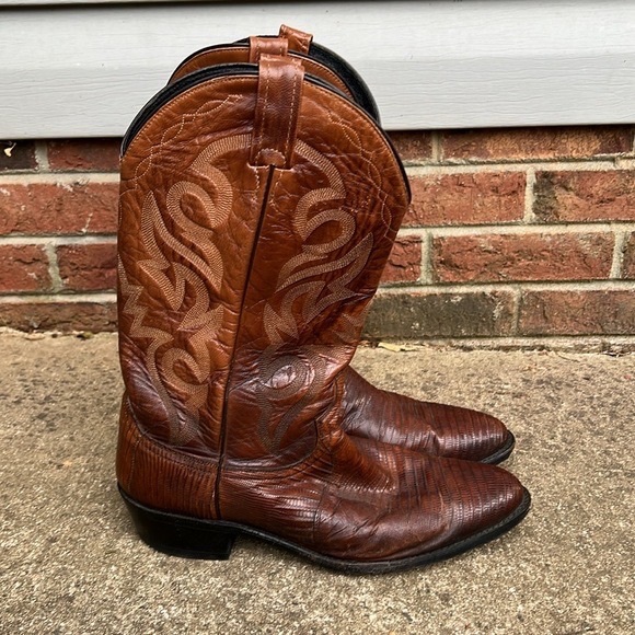 Dan Post | Tobacco Brown Leather Mens Cowboy Western Boots Size 12 - Picture 3 of 6